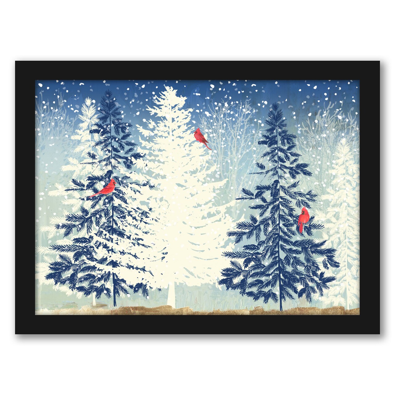 8&#x22; x 10&#x22; Snow Christmas by Pi Holiday Black Framed Print Wall Art - Americanflat - Americanflat